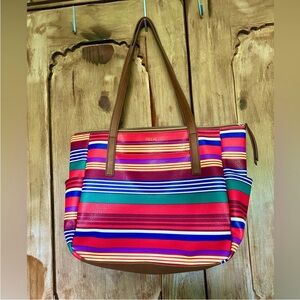 🚀 Relic by Fossil Womens Striped Tote Handbag. Many pockets!!